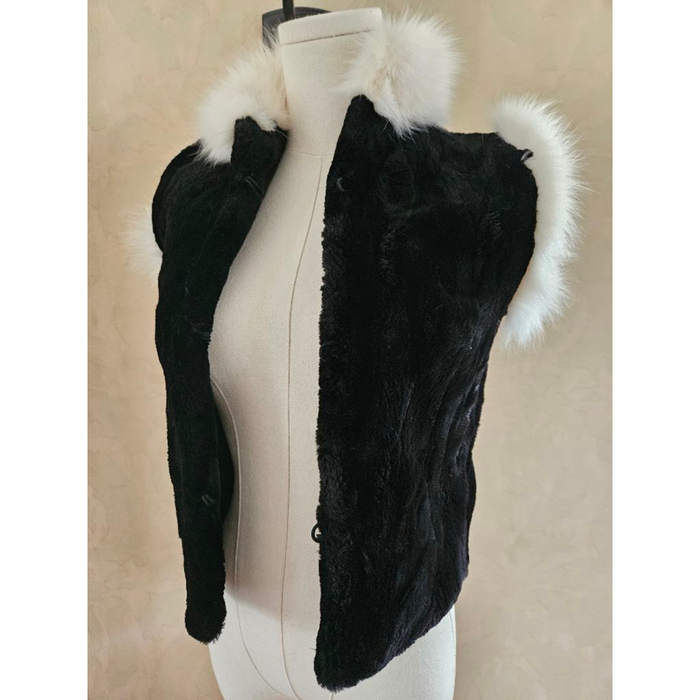 Vintage retro New Yorker Paige Fur Contrasting Vest-Size XSmall
